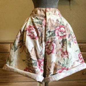 High waisted floral shorts